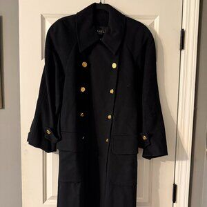 **Chanel Black Wool Double-Breasted Coat**